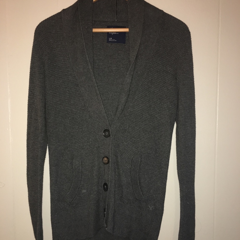 Waffle knit cardigan